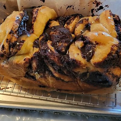 Chocolate Caramel Sourdough Babka