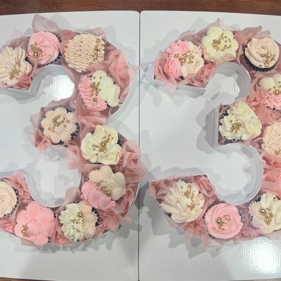DOUBLE Monogram Cupcake Box (Number/Letter Box)