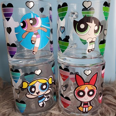 💗Powerpuff Girls Custom Glass Mug Set