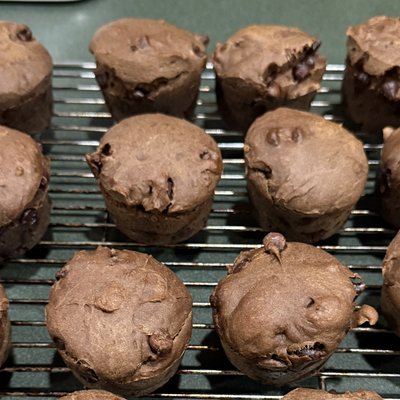 Half Order Double Chocolate Espresso Zucchini Muffins 