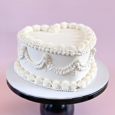 Vintage Romance Heart Cake