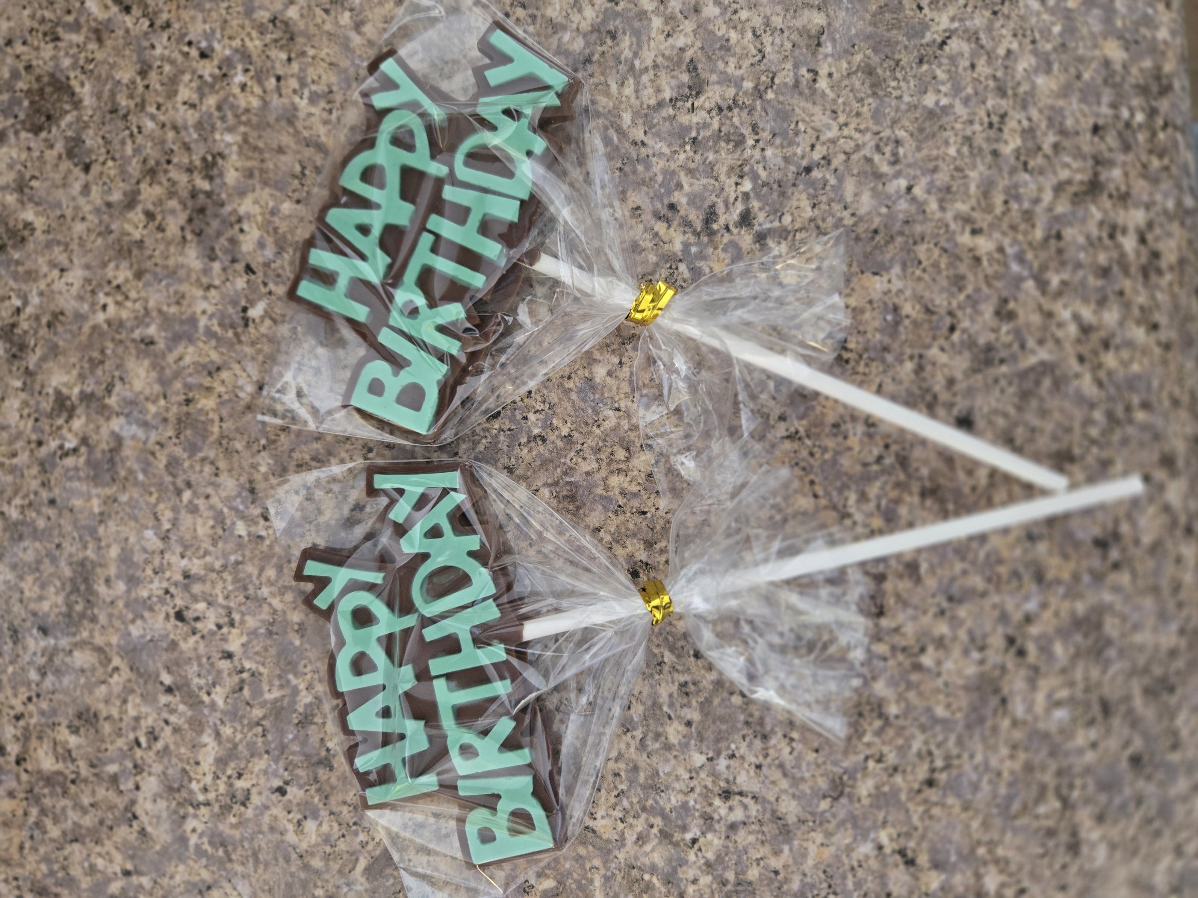 Happy Birthday Chocolate Lollis (6pc)