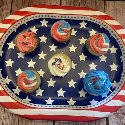 Patriotic Mini One-Bite Cupcakes-One Dozen