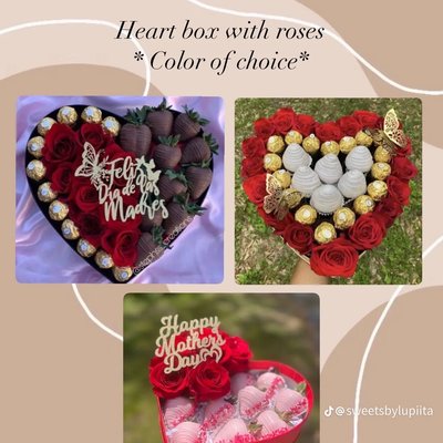 Heart Box W/roses or Chocolate 