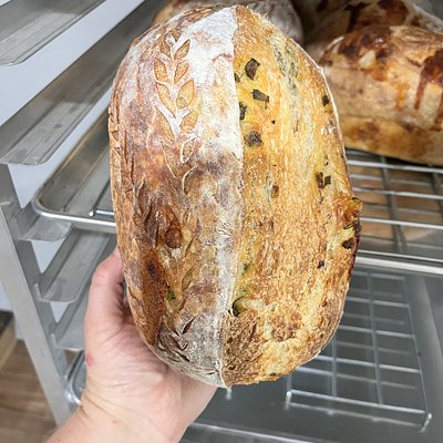 Dill pickle And Mozarella Sourdough