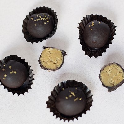  Peanut Butter Truffles Chocolate Balls One Dozen 