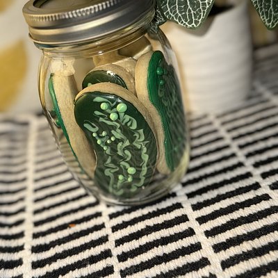 Jar Of PICKLES  cookies 