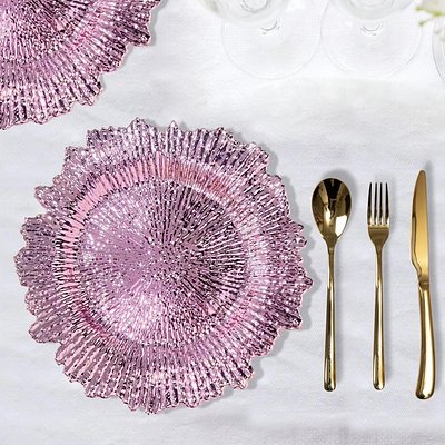 Rose Pink Reef Charger Plates 13”