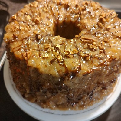 German Chocolate Caramel Pecan Pound Cake 