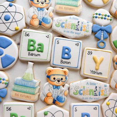 Little Scientist Baby Shower Cookies