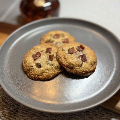Bourbon Bacon Dark Chocolate Chip Cookies