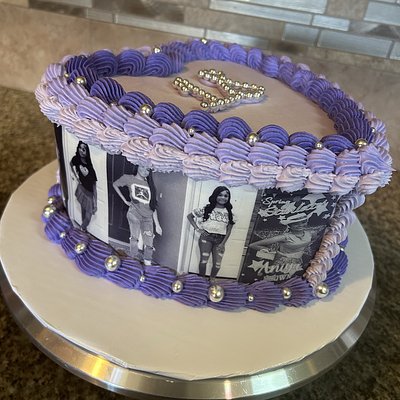 8 Inch Cake With Edible Images Around The Cake