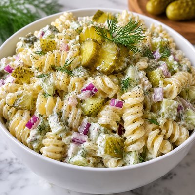 Dani’s Creamy Dill Pickle Pasta Salad