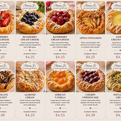 Assorted Flavored Danishes 