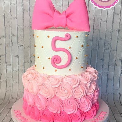 Pink Bow Cake