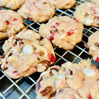 Cherry White Chocolate And Pecan Cookies