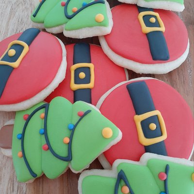 Santa Belt and Tree Iced Sugar Cookies