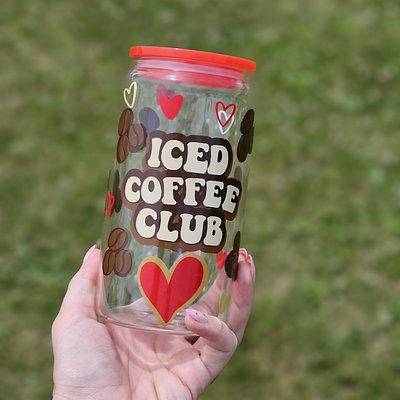 ❤️Iced Coffee Club Glass Tumbler 
