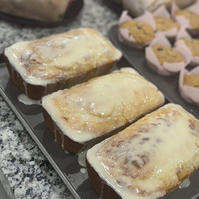 Glazed Lemon Sourdough Pound Cake Loaf