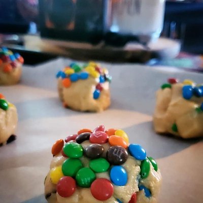 1 Dozen Jumbo Baked M&M Cookies  Or Chocolate Chip