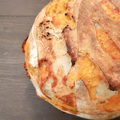 Garlic, Herb & Cheese Artisan Sourdough Boule