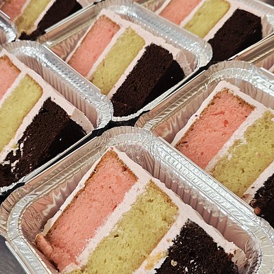 Neopolitan Cake Slice