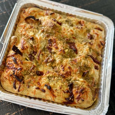 Pesto Sun-dried Tomato Focaccia