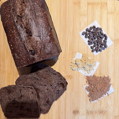 Classic Double Chocolate & White Chocolate Chip Sourdough Loaf