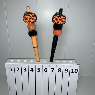 Pumpkin Beaded Pens - Orange --- To Order Please Note The Number That Corresponds To The Pen(s) You Would Like To Purchase