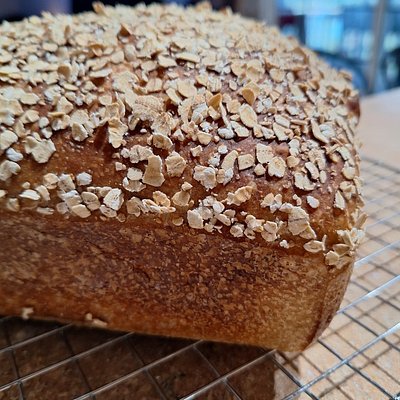 Honey Oat Sourdough Sandwich Bread