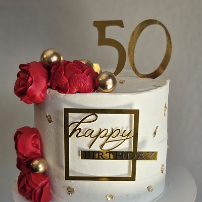 50th Birthday Cake (7"3 Layers)