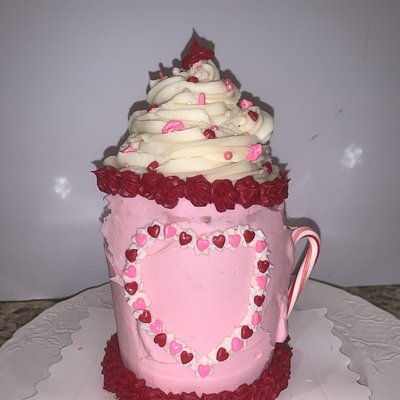 Valentine Cake Mug - 4 Inch 2 Layers