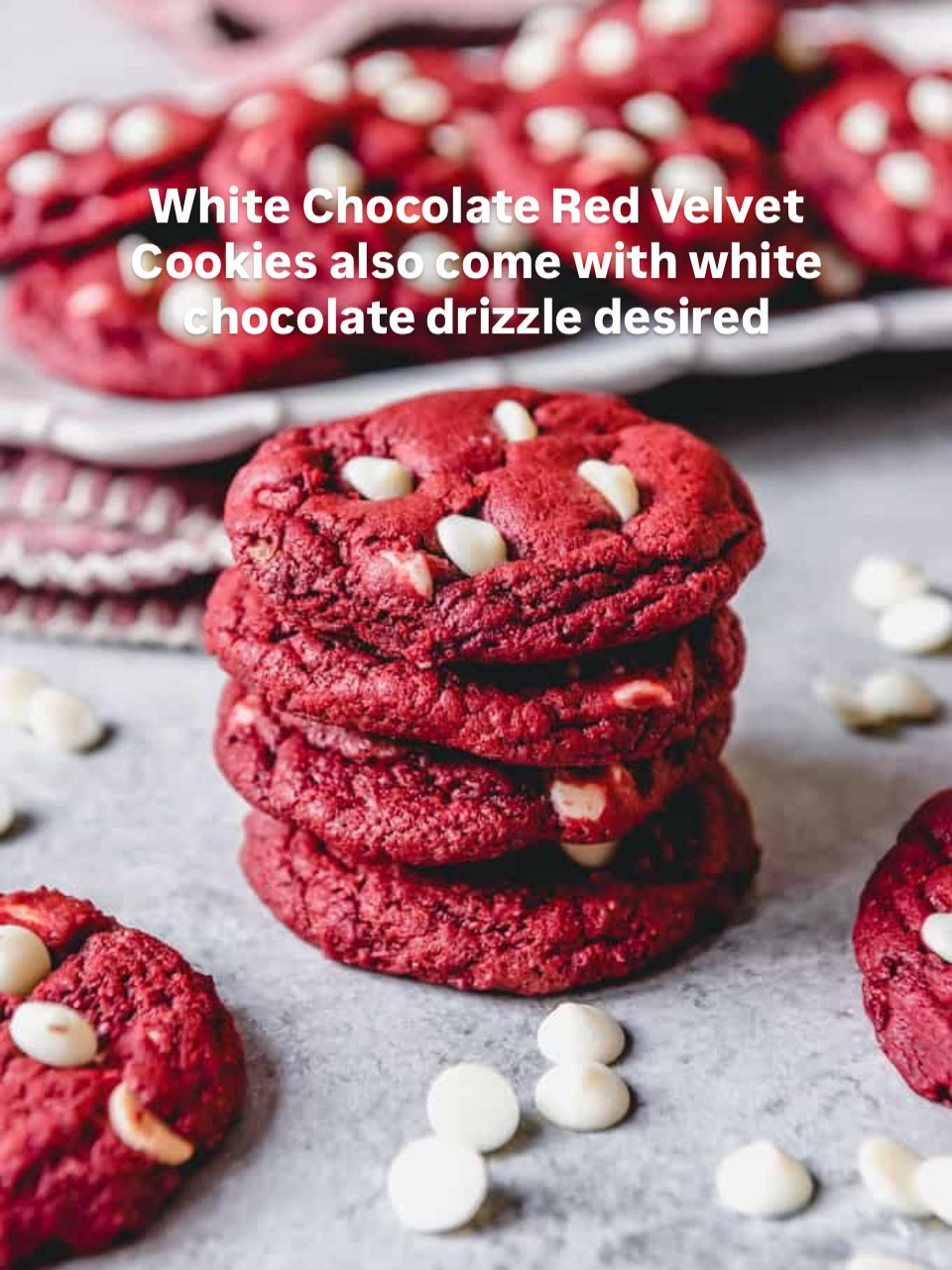 White Chocolate Red velvet Cookies