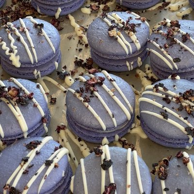 Lemon Blueberry Macarons