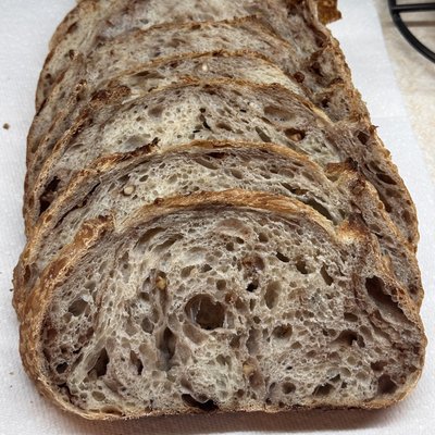 Cinnamon, Maple & Pecan Sourdough-Sliced