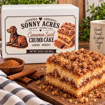 Sonny Acres Cinnamon Swirl Crumb Cake