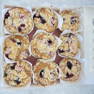 Sourdough Blueberry Muffins