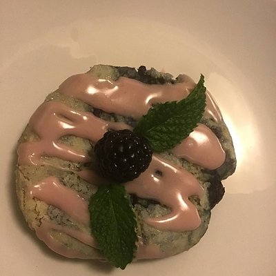 Vegan & Gluten Free Blackberry Cookie w/ Blackberry Icing 