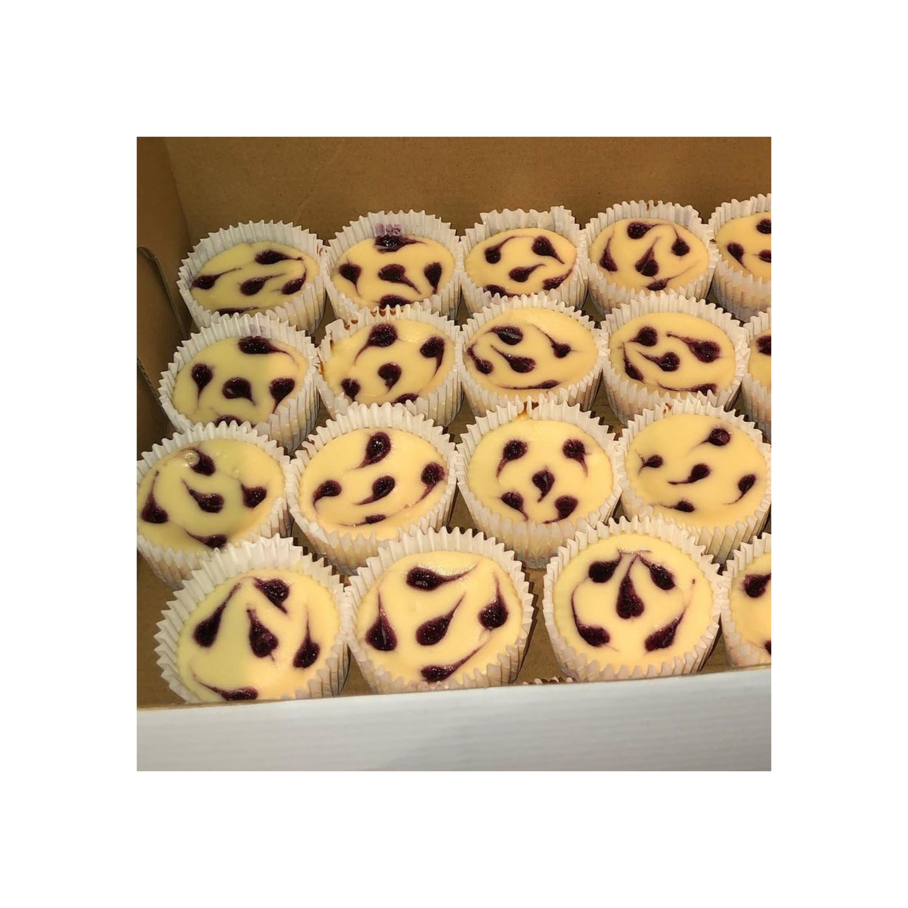 Mini Blueberry Swirl Cheesecakes