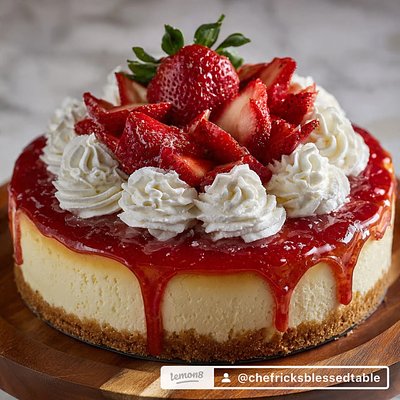 Strawberries and cream cheesecake