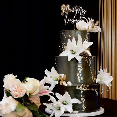 3-Tier round cake 6", 8", & 10" (78-90ppl)