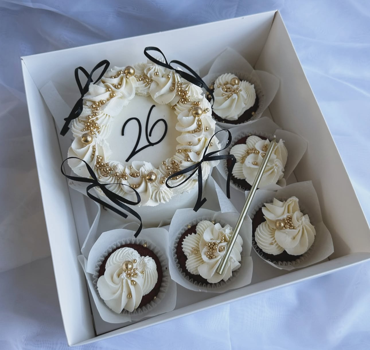 Bento Cake + 5 Cupcakes (for 10-12pp)