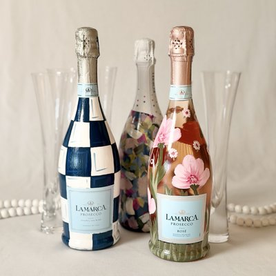 Hand-painted Bottles of Bubbly