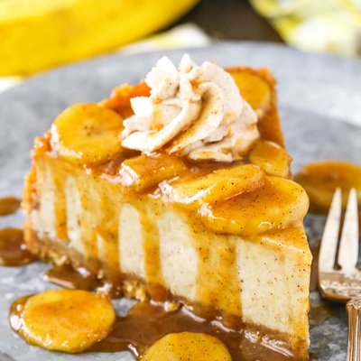Bananas Foster Cheesecake Slice