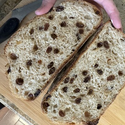 Cinnamon Raisin Walnut Sourdough boule 