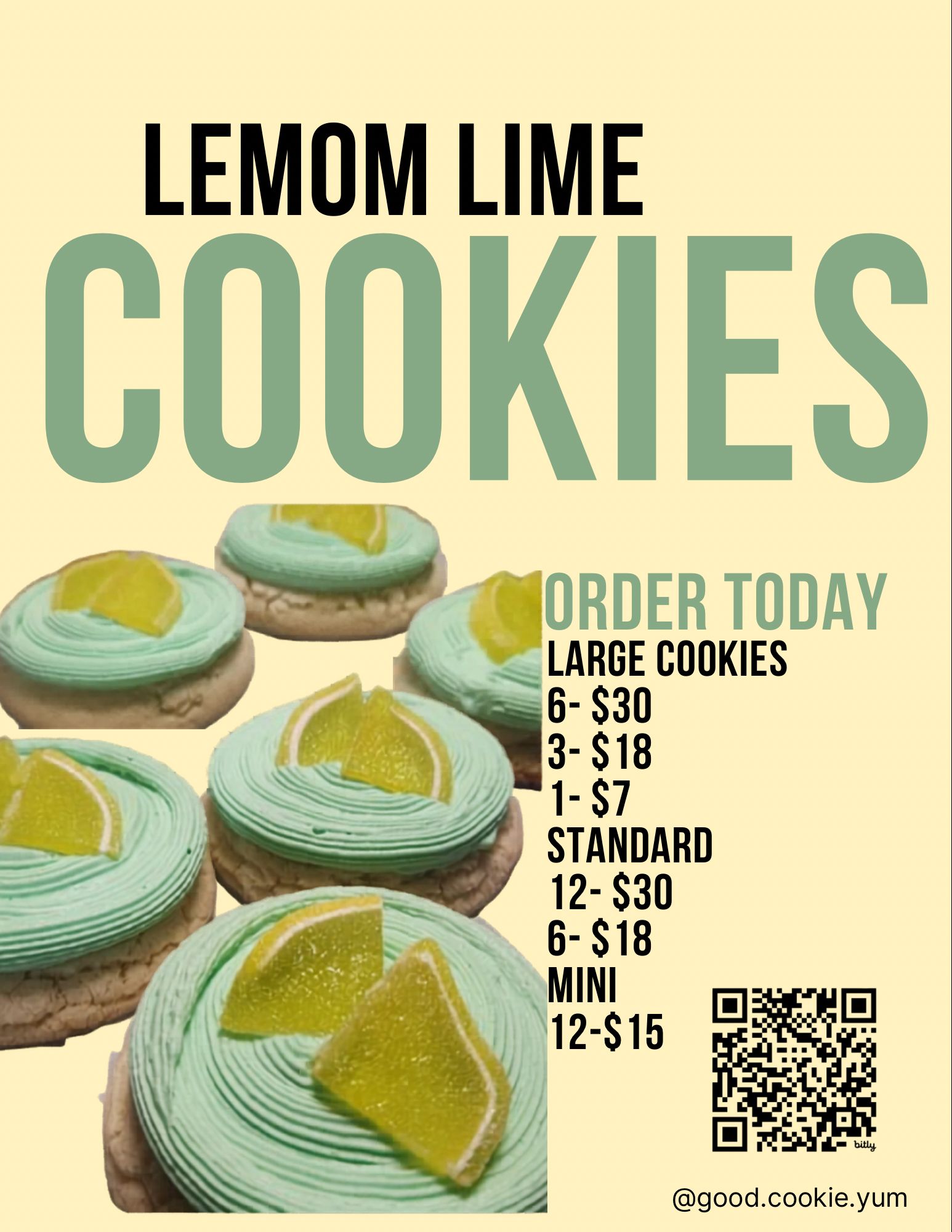 Lemon-Lime Cookie (Large 6-Pack) 