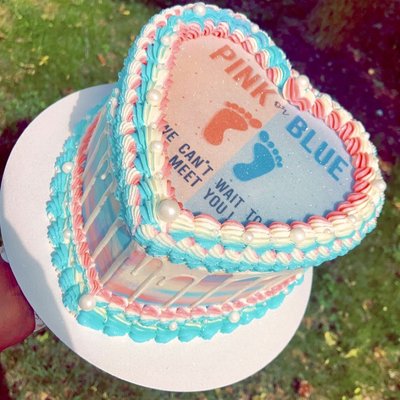 Custom Burn Heart Cake