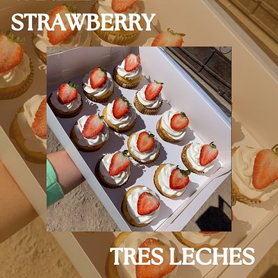 Vanilla Strawberry Tres Leches Cupcakes 