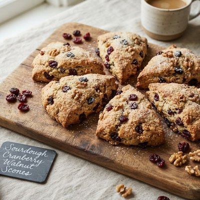 Cranberry Walnut Sourdough Scones