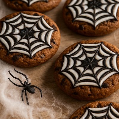 Spiderweb Chocolate Chip Cookies